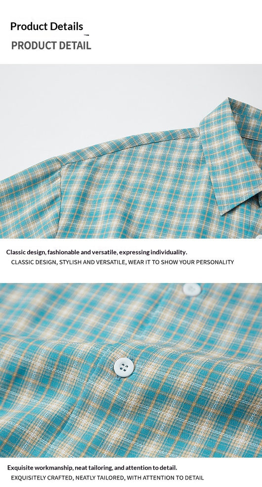 Camisa Casual de Cuadros Manga Larga Talla Grande para Hombre - Image 14