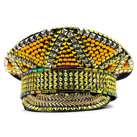 Gorro Plano Dorado con Diamantes para Fiestas y Carnavales - Image 12