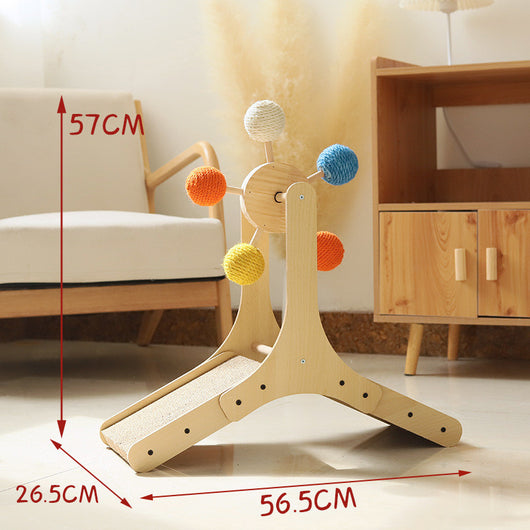Rascador Giratorio de Madera Maciza con Cuerda de Sisal para Gatos - Image 8