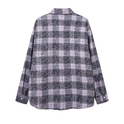 Camisa de Cuadros Manga Larga con Efecto Desgastado para Hombre - Image 2