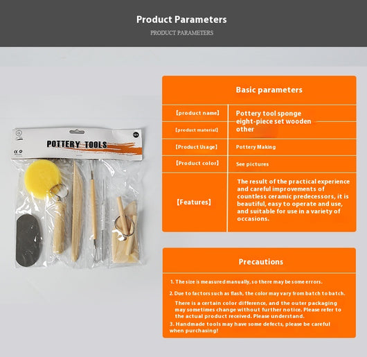 Set de 8 Herramientas de Cerámica Artesanal para Principiantes - Image 11