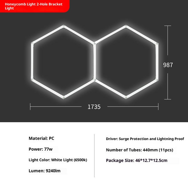 Luz LED Hexagonal para Garaje - Diseño Panal - Image 5