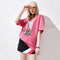 Camiseta Estampada Manga Corta Suelta Algodón Casual Estilo Europeo