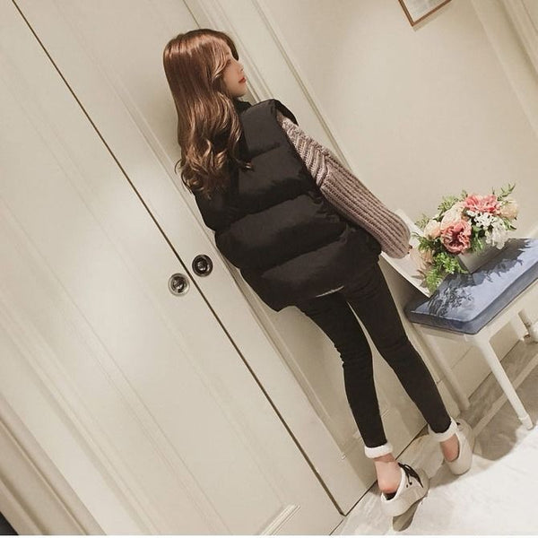 Chaleco Acolchado de Algodón para Mujer - Abrigo Corto Invierno