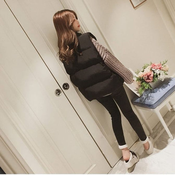 Chaleco Acolchado de Algodón para Mujer - Abrigo Corto Invierno