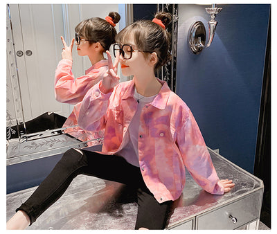 Chaqueta Denim Tie Dye Niña Estilo Coreano - Diseño Moderno Infantil - Image 13