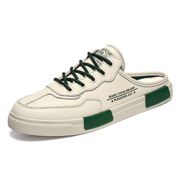 Tenis Casuales para Hombre Cuero Blanco Combinado Estilo Moderno - Image 5