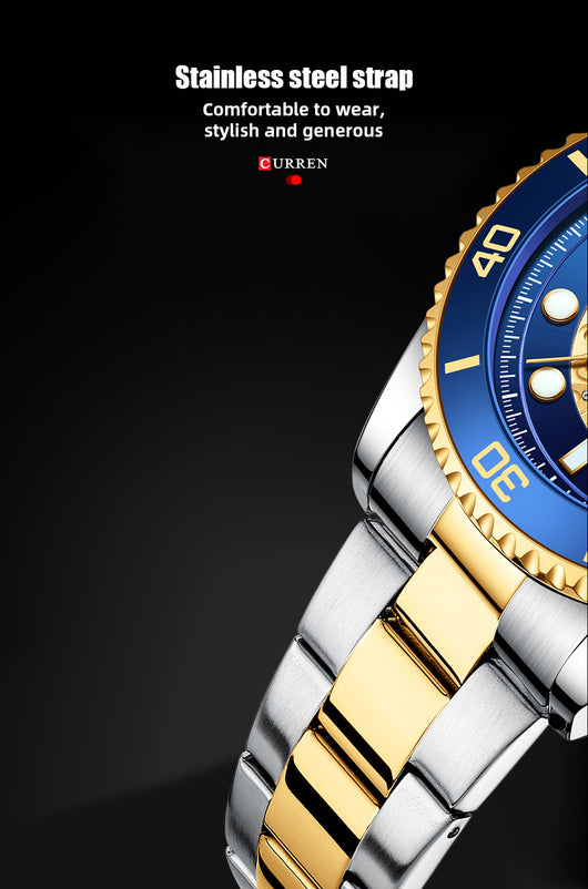 Reloj Empresarial para Hombre Resistente al Agua con Esfera Redonda - Image 13