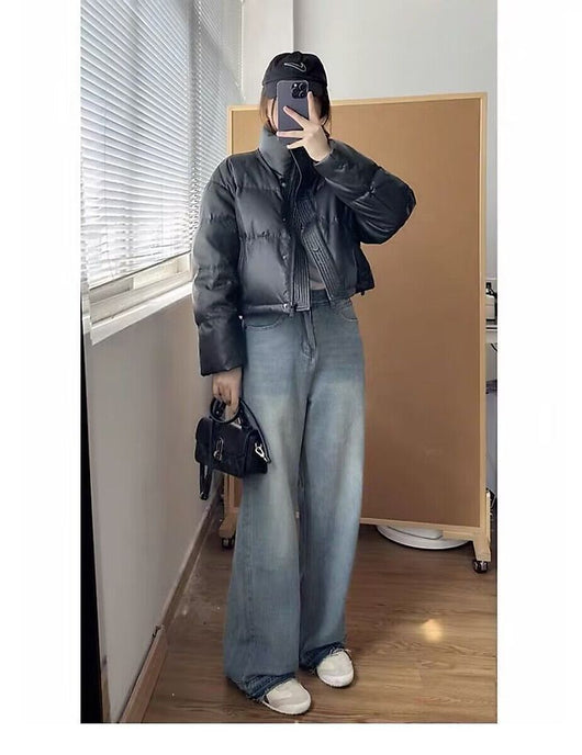 Chaqueta Acolchada de Cuero PU sin Lavado - Abrigo Corto Grueso para Mujer - Image 23