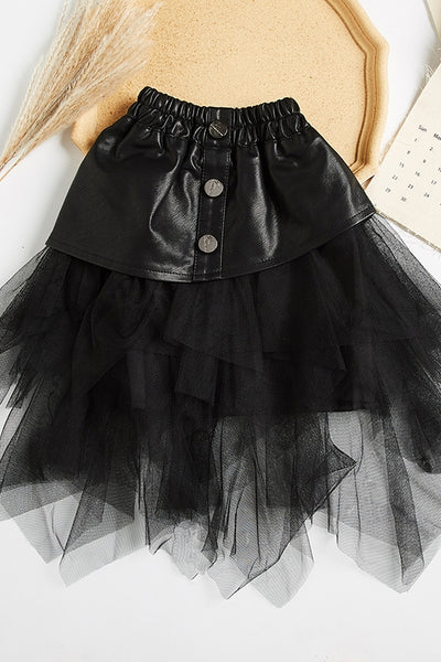 Falda de Cuero PU y Tul para Niñas Grandes - Diseño Moderno y Cómodo - Image 11