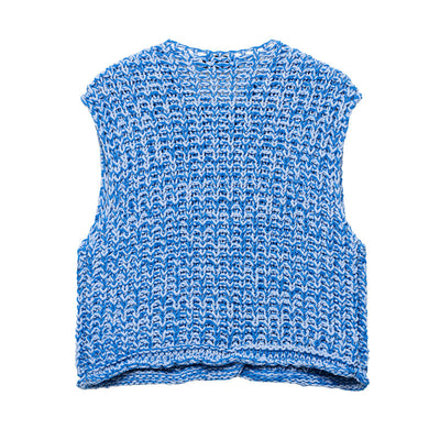 Chaleco Tejido Grueso de Punto Liso Estilo Europeo Casual - Image 10