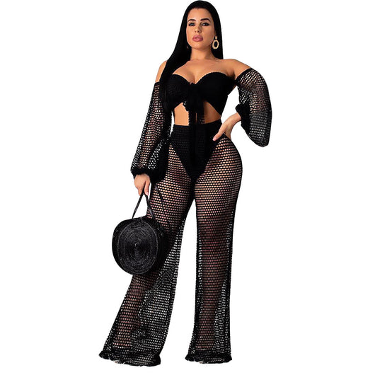 Traje Casual Elegante con Vestido Largo Hueco para Mujer - Image 3