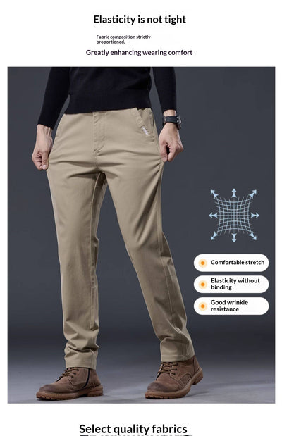 Pantalones Casuales de Algodón Puro con Stretch - Corte Recto Relajado para Hombre - Image 12
