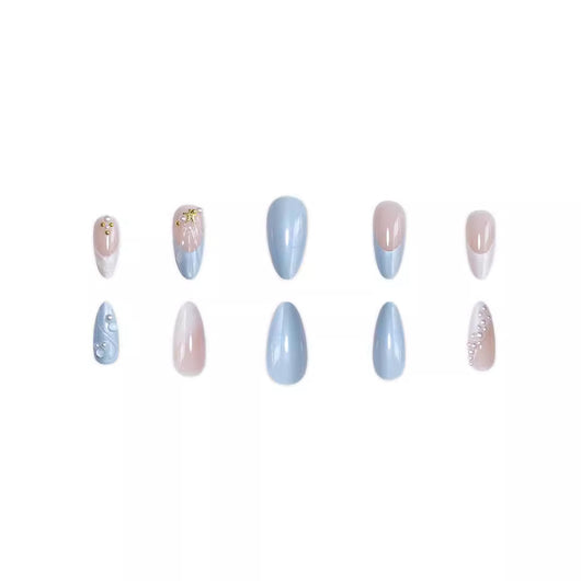 Uñas Postizas 3D Perla Dorada Serie Ocean - Diseño Premium XINGX - Image 5
