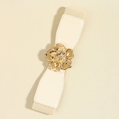 Cinturón Elástico para Mujer con Hebilla Floral Dorada - Accesorio Elegante para Vestidos - Image 15