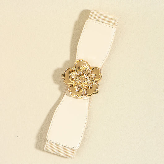 Cinturón Elástico para Mujer con Hebilla Floral Dorada - Accesorio Elegante para Vestidos - Image 15