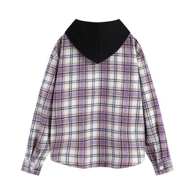 Chamarra Tipo Camisa a Cuadros con Capucha para Hombre - Image 2