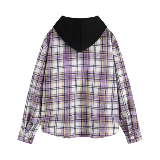 Chamarra Tipo Camisa a Cuadros con Capucha para Hombre - Image 2