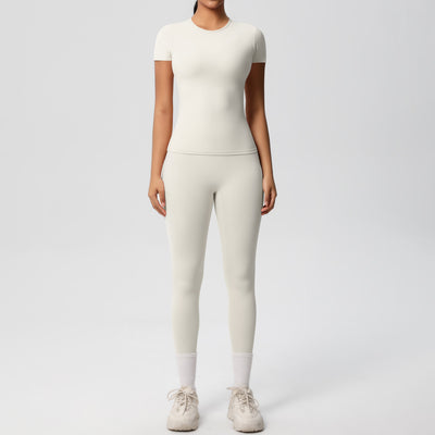 Conjunto Deportivo Mujer: Playera y Pantalón Yoga Cintura Alta - Image 17