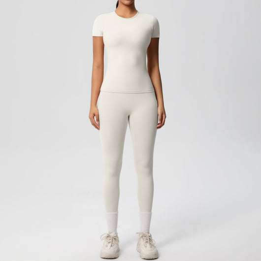 Conjunto Deportivo Mujer: Playera y Pantalón Yoga Cintura Alta - Image 17