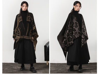 Capa Dividida de Cachemira Estilo Oscuro - Abrigo Cálido y Elegante - Image 30