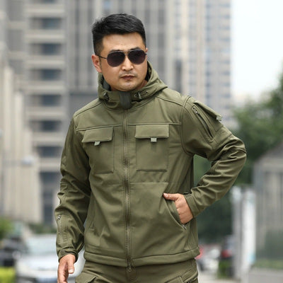 Chaqueta Táctica Camuflaje con Forro Polar para Deportes al Aire Libre