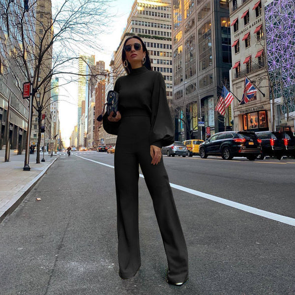 Jumpsuit Casual para Mujer con Cuello Alto y Espalda Descubierta