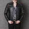 Chaqueta de Cuero Genuino Harley para Motociclista - Ajuste Slim Fit