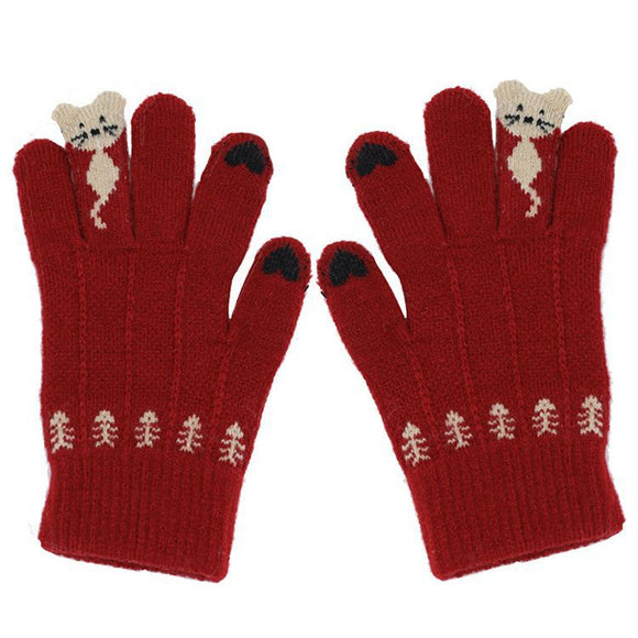 Guantes Rojos Navideños para Mujer