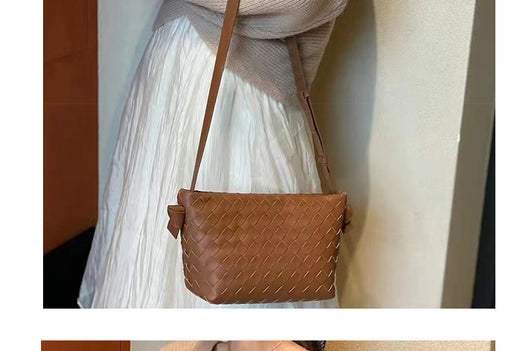 Bolso Mensajero Tejido de Cuero con Gran Capacidad para Mujer - Image 15