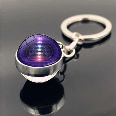 Llavero Colgante de Cristal Doble Cara con Símbolo de Yoga - Image 10