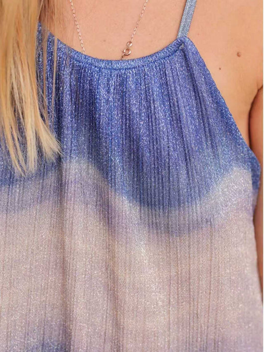 Vestido Bohemio Strapless Degradado Tie-Dye para Playa y Vacaciones - Image 9