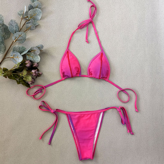 Traje de Baño Degradado con Detalles Cosidos y Tirantes Ajustables - Image 7