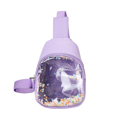 Mochila de Pecho Infantil de Cuero PU con Efecto Arenilla - Ligera y Moderna - Image 11