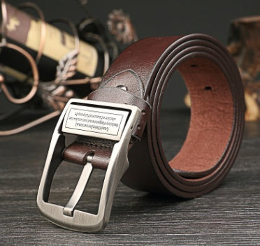 Cinturón de Cuero Vintage para Hombre con Detalles Denim - Image 9