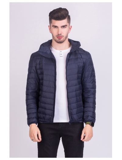 Chaqueta de Plumas Ligera para Hombre con Capucha Estilo Coreano - Image 24