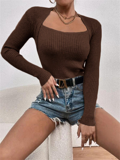 Blusa Ajustada de Punto Manga Larga para Mujer - Image 14