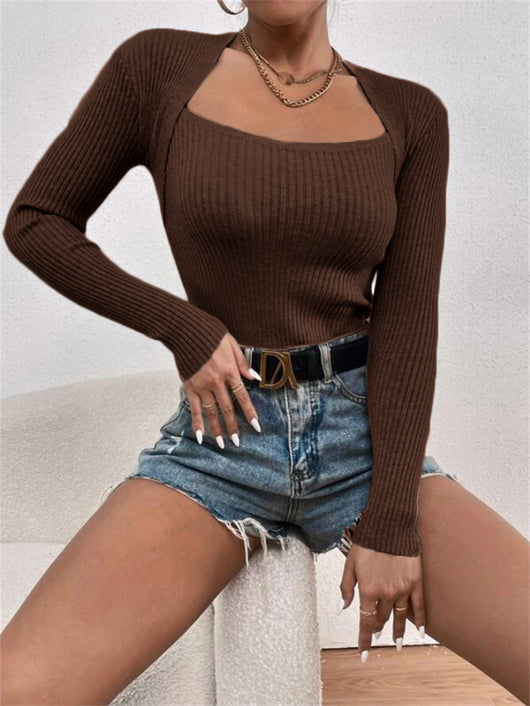 Blusa Ajustada de Punto Manga Larga para Mujer - Image 14