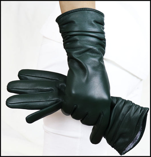 Guantes de Cuero Gamuza Premium para Mujer con Puño Extendido - Image 11