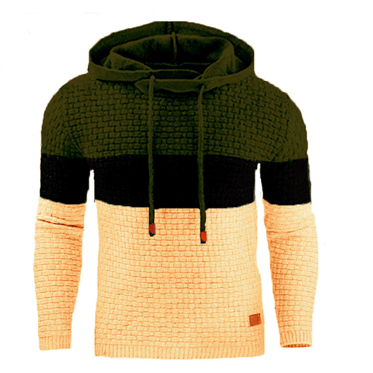 Sudadera con Capucha Jacquard para Hombre - Abrigo Cálido en Tonos Tierra - Image 20