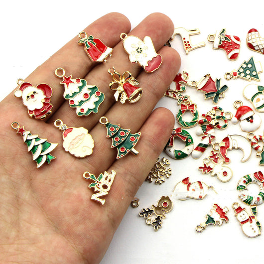 Set de 45 Accesorios para Cabello Navideños con Colgantes de Gota de Aceite - Image 6