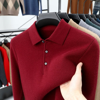 Polo Cuello Vuelto de Punto Manga Larga para Hombre - Image 17