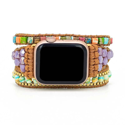 Pulsera Tejida Piedra Emperador Cuadrada - Image 6