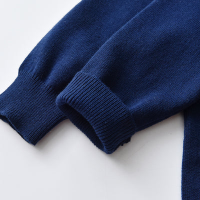 Enterizo Tejido para Bebé Osito en Algodón y Lana Azul Oscuro - Image 6