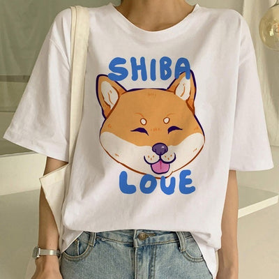 Playera Cuello Redondo para Mujer con Diseño Shiba Inu - Image 7