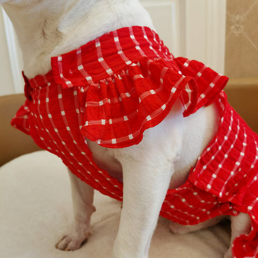 Falda Elegante para Mascotas con Diseño Cuadros y Encaje - Image 8