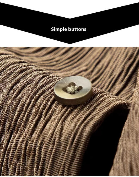 Camisa Manga Larga Cuello Cubano con Pliegues para Hombre - Image 22
