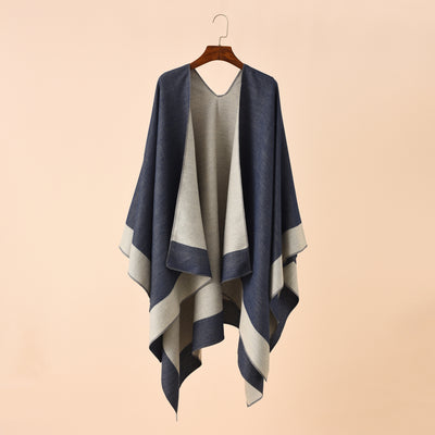 Poncho Cálido de Color Sólido para Viajes - Primavera, Otoño e Invierno - Image 7