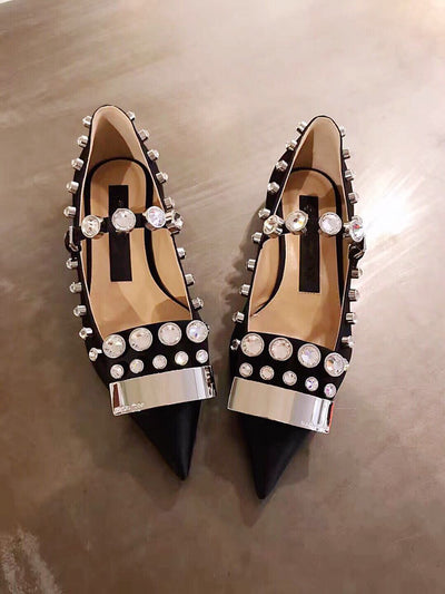 Zapatos Planos Punta Afilada para Mujer - Diseño Elegante en Negro