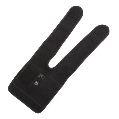 Black electric heating knee pad with power and temperature controls, designed for warmth and physical therapy. - Image 5